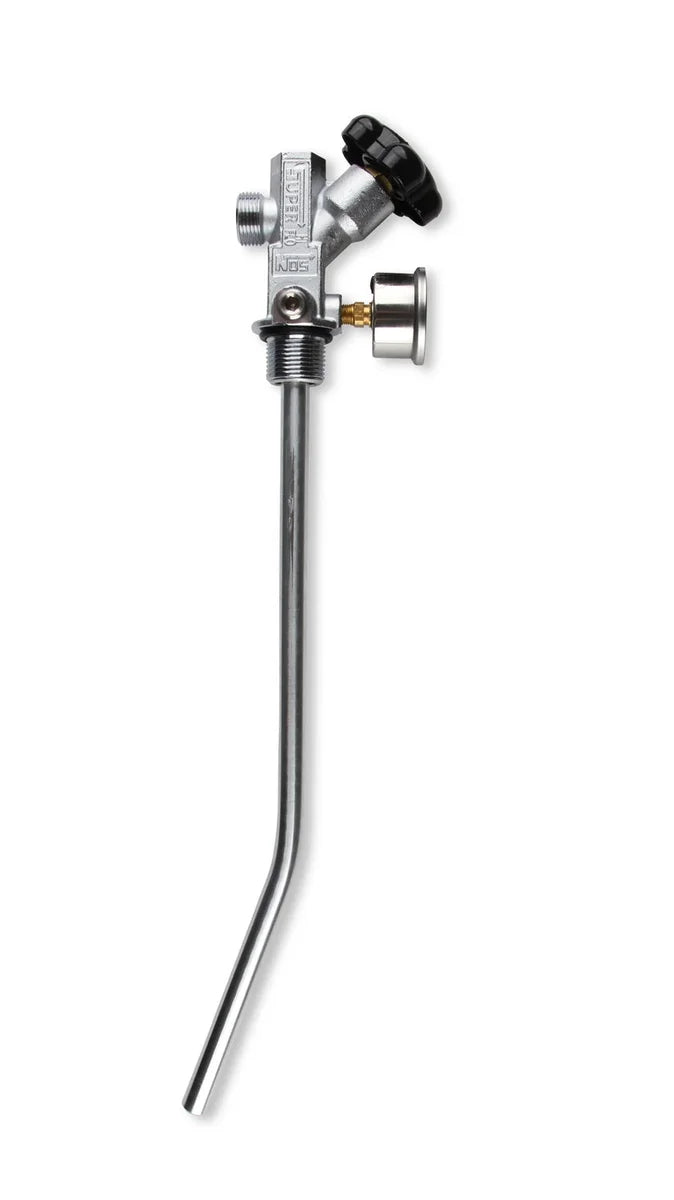 NOS/Nitrous Oxide System NOS 10 lb. Bottle Super Hi-Flow Valve Assembly with Siphon Tube and Black Gauge 16137ABNOS - Side...
