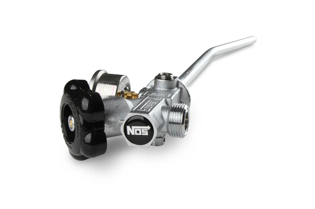NOS/Nitrous Oxide System NOS 10 lb. Bottle Super Hi-Flow Valve Assembly with Siphon Tube and Black Gauge 16137ABNOS - Addi...