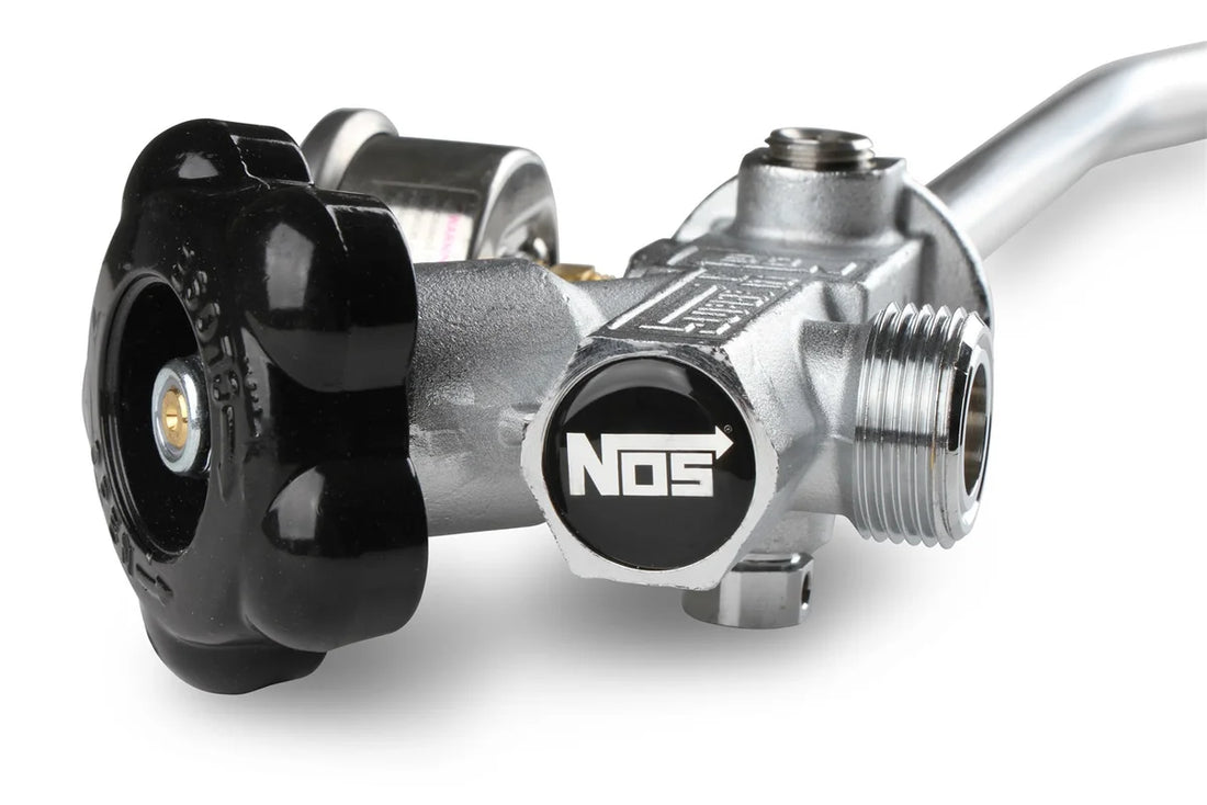 NOS/Nitrous Oxide System NOS 10 lb. Bottle Super Hi-Flow Valve Assembly with Siphon Tube and Black Gauge 16137ABNOS - Addi...