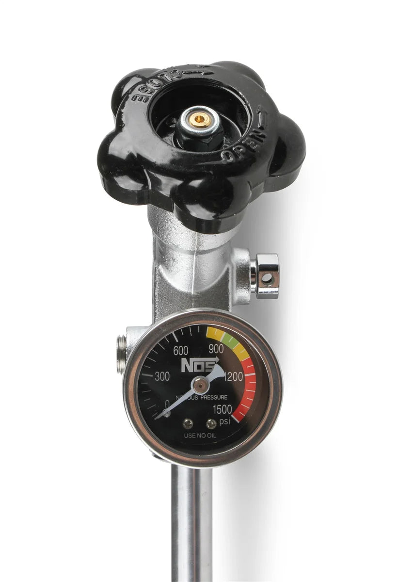 NOS/Nitrous Oxide System NOS 10 lb. Bottle Super Hi-Flow Valve Assembly with Siphon Tube and Black Gauge 16137ABNOS - Addi...