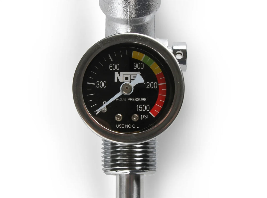 NOS/Nitrous Oxide System NOS 10 lb. Bottle Super Hi-Flow Valve Assembly with Siphon Tube and Black Gauge 16137ABNOS - Addi...