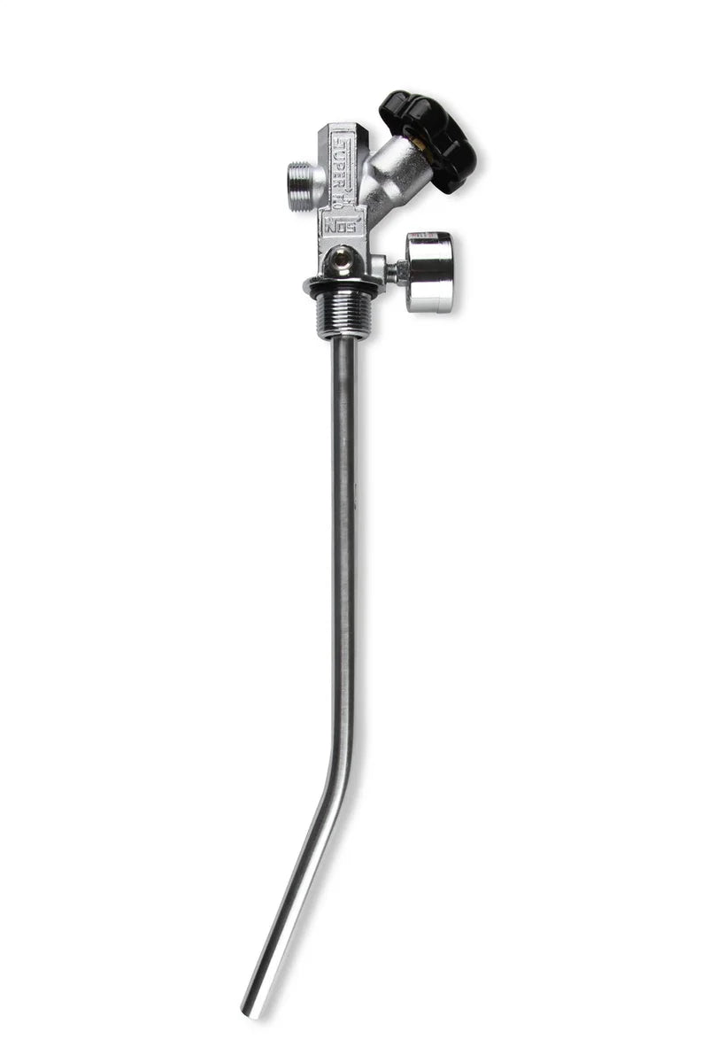 NOS/Nitrous Oxide System NOS 10 lb. Bottle Super Hi-Flow Valve Assembly with Siphon Tube and Blue Gauge 16137ANOS - Side View