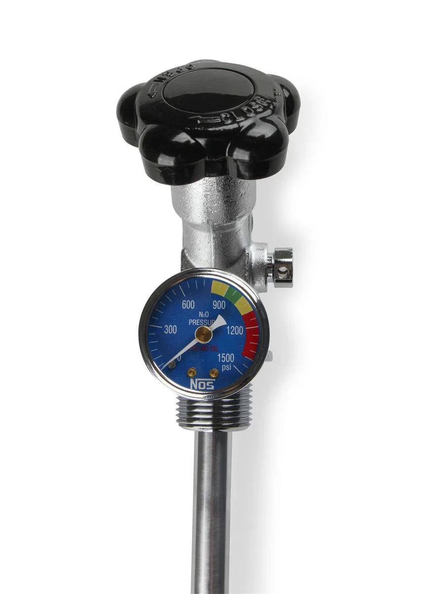 NOS/Nitrous Oxide System NOS 10 lb. Bottle Super Hi-Flow Valve Assembly with Siphon Tube and Blue Gauge 16137ANOS - Additi...
