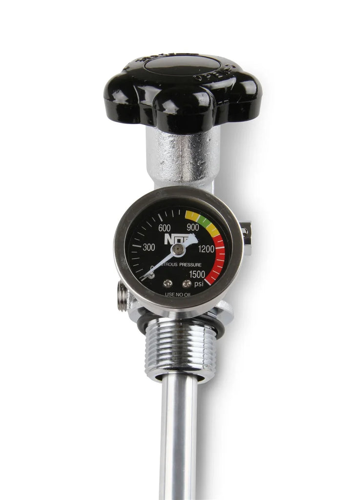 NOS/Nitrous Oxide System NOS 15lb & 20lb Bottle Super Hi-Flow Valve Assembly w/Siphon Tube & Black Gauge 16340ABNOS - Inst...