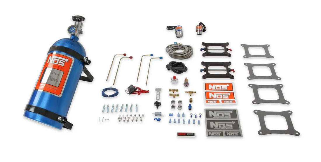 NOS/Nitrous Oxide System NOS "CHEATER" 2x4 Holley 4-Bbl / Carter AFB 02010NOS - Side View