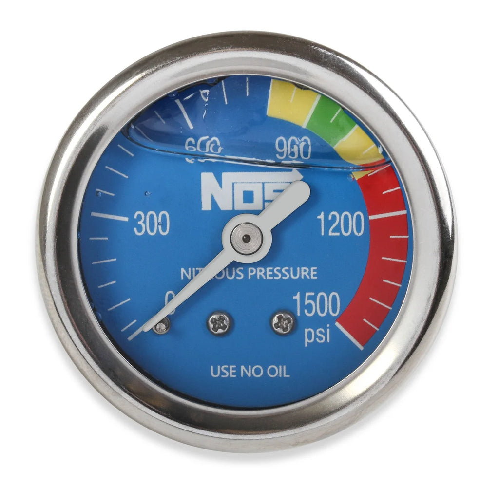NOS/Nitrous Oxide System NOS Nitrous Gauge, Blue, 1-1/2", Liquid Filled 15918NOS - Main Product View