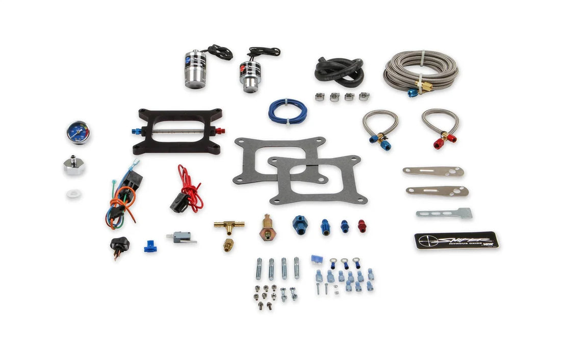 NOS/Nitrous Oxide System NOS Sniper Wet Nitrous Plate Kit - 4150 Square Bore 07002NOS - Installation View