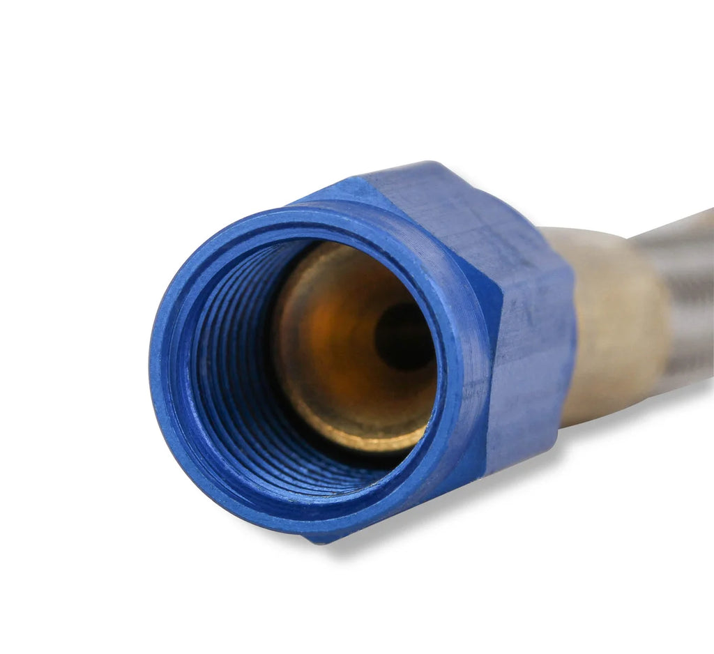 NOS/Nitrous Oxide System NOS Stainless Steel Braided Hose -3AN 3-foot Blue - Detail View