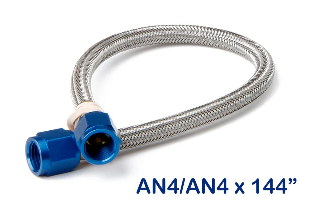 NOS/Nitrous Oxide System NOS Stainless Steel Braided Hose -4AN 12-foot Blue