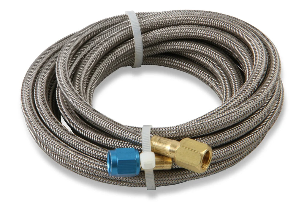 NOS/Nitrous Oxide System NOS Stainless Steel Braided Hose -4AN 14-foot Blue - Side View