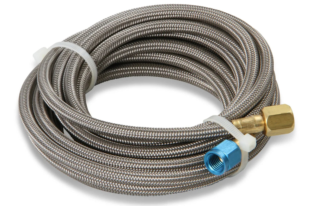 NOS/Nitrous Oxide System NOS Stainless Steel Braided Hose -4AN 14-foot Blue - Detail View