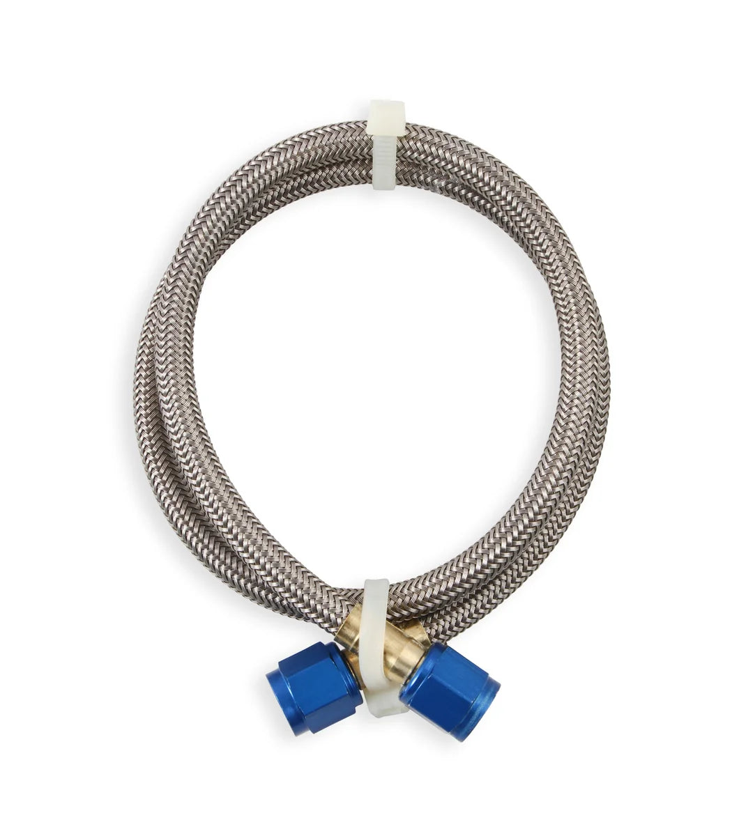 NOS/Nitrous Oxide System NOS Stainless Steel Braided Hose -4AN 2-foot Blue - Side View