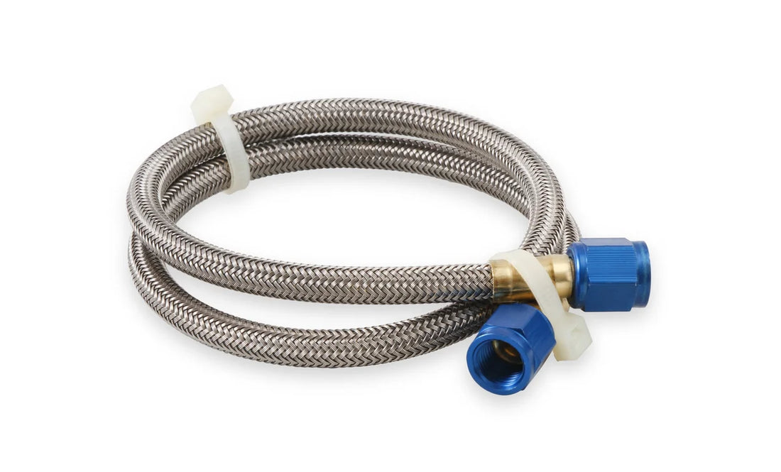 NOS/Nitrous Oxide System NOS Stainless Steel Braided Hose -4AN 2-foot Blue - Installation View