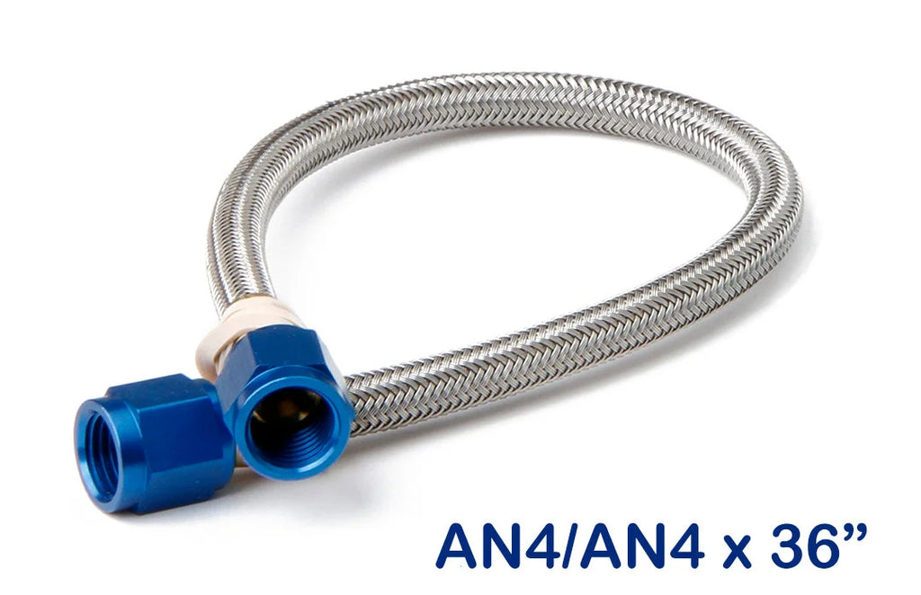 NOS/Nitrous Oxide System NOS Stainless Steel Braided Hose -4AN 3-foot Blue