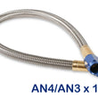 Load image into Gallery viewer, NOS/Nitrous Oxide System NOS Stainless Steel Braided Hose -4AN to -3AN 1-foot Blue