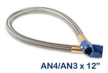 Load image into Gallery viewer, NOS/Nitrous Oxide System NOS Stainless Steel Braided Hose -4AN to -3AN 1-foot Blue