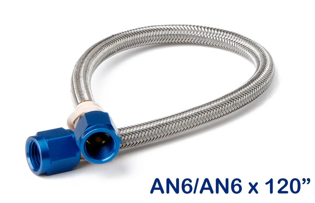 NOS/Nitrous Oxide System NOS Stainless Steel Braided Hose -6AN 10-foot Blue