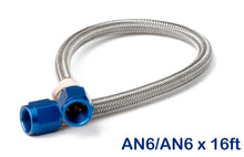 Load image into Gallery viewer, NOS/Nitrous Oxide System NOS Stainless Steel Braided Hose -6AN 16-foot Blue