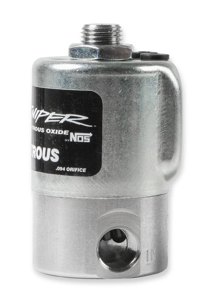 NOS/Nitrous Oxide System Sniper Nitrous Solenoid with a large body and increased power capacity 18018NOS - Back View