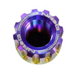 Load image into Gallery viewer, NRG 200 Series M12 X 1.5 Titanium Lug Nut Set - 21 Pc w/Lock Key Socket - Neochrome - Back View