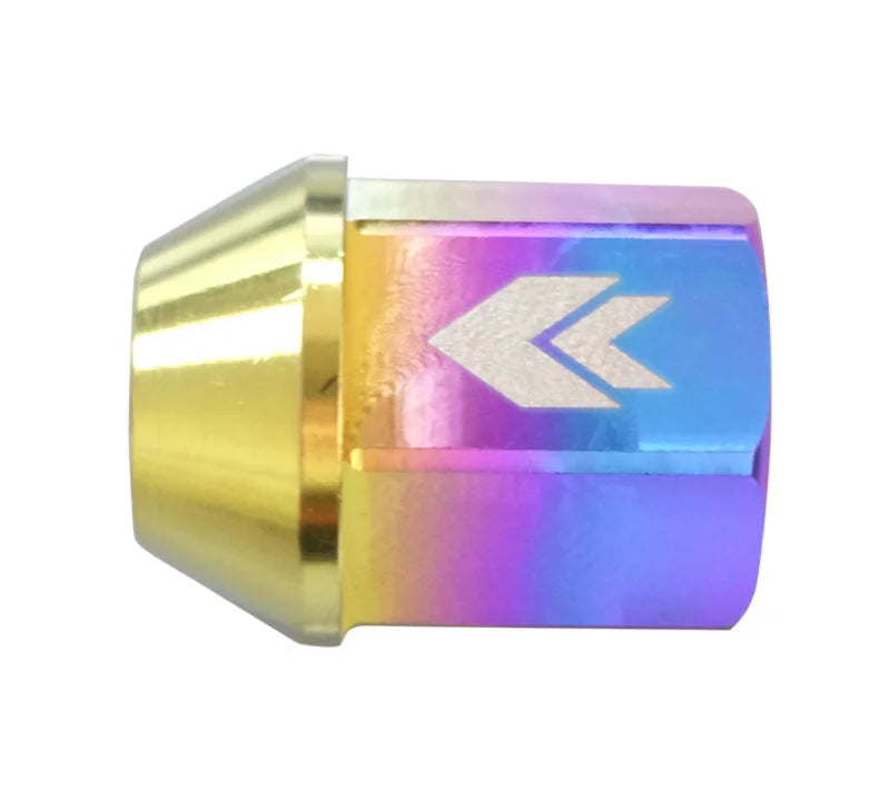 NRG 200 Series M12 X 1.5 Titanium Lug Nut Set - 21 Pc w/Lock Key Socket - Neochrome - Installation View