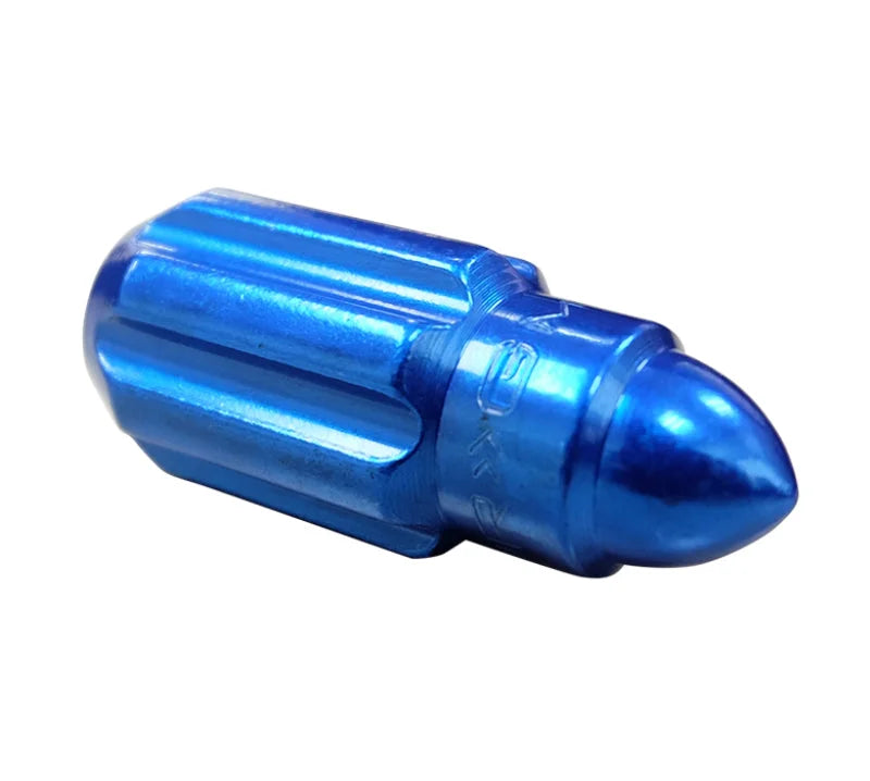 NRG 500 Series M12 X 1.5 Bullet Shape Steel Lug Nut Set - 21 Pc w/Lock Key - Blue - Main Product View