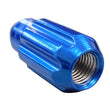 Load image into Gallery viewer, NRG 500 Series M12 X 1.5 Bullet Shape Steel Lug Nut Set - 21 Pc w/Lock Key - Blue - Installation View