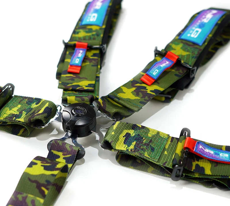 NRG 5PT 3in. Seat Belt Harness / Cam Lock - Red - Side View