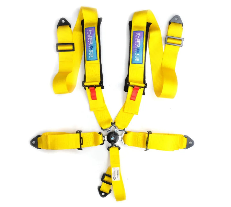 NRG 5PT 3in. Seat Belt Harness / Cam Lock - Yellow - Side View