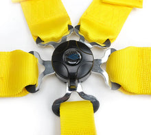Load image into Gallery viewer, NRG 5PT 3in. Seat Belt Harness / Cam Lock - Yellow - Back View