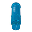 Load image into Gallery viewer, NRG 700 Series M12 X 1.25 Steel Lug Nut w/Dust Cap Cover Set 21 Pc w/Locks &amp; Lock Socket - Blue - Side View