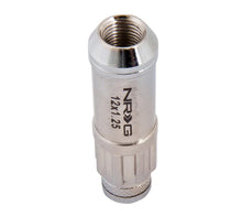 Load image into Gallery viewer, NRG 700 Series M12 X 1.25 Steel Lug Nut w/Dust Cap Cover Set 21 Pc w/Locks &amp; Lock Socket - Silver - Side View