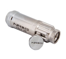 Load image into Gallery viewer, NRG 700 Series M12 X 1.25 Steel Lug Nut w/Dust Cap Cover Set 21 Pc w/Locks &amp; Lock Socket - Silver - Back View