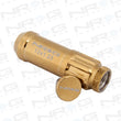 Load image into Gallery viewer, NRG 700 Series M12 X 1.25 Steel Lug Nut w/Dust Cap Cover Set 21 Pc w/Locks &amp; Socket - Chrome Gold - Side View
