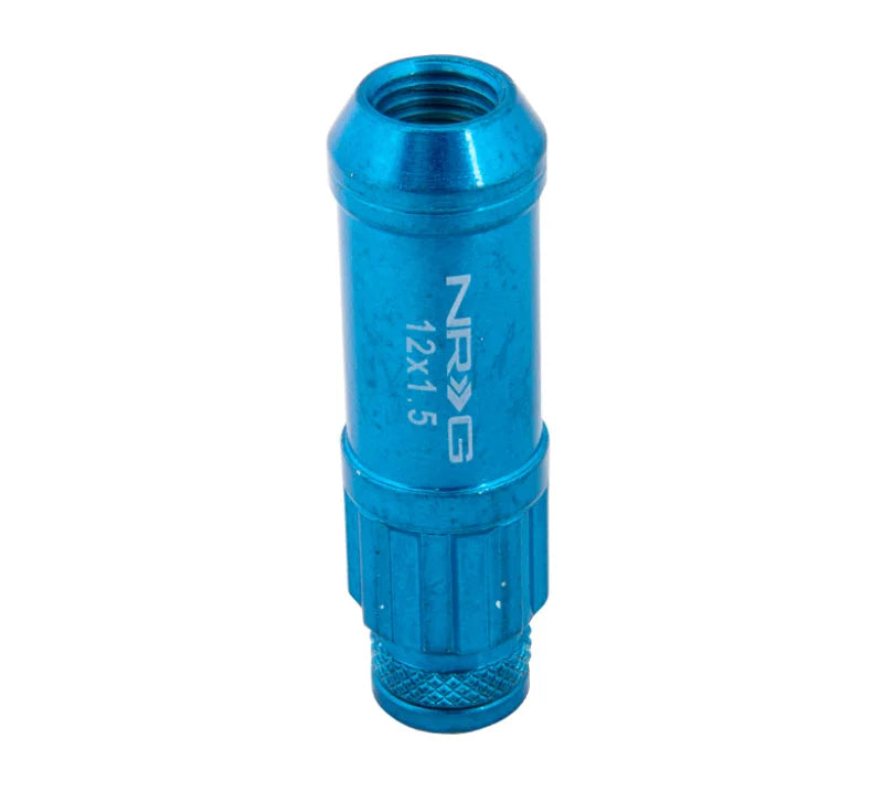 NRG 700 Series M12 X 1.5 Steel Lug Nut w/Dust Cap Cover Set 21 Pc w/Locks & Lock Socket - Blue - Additional View 5