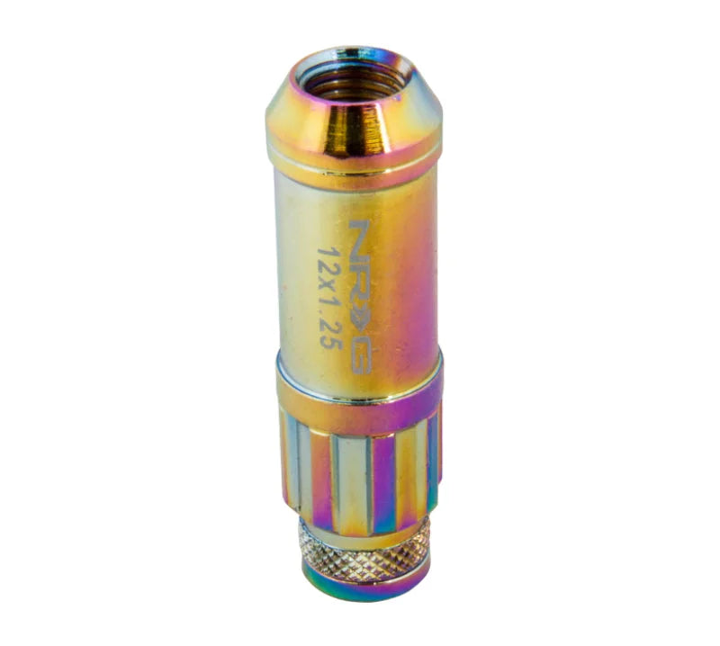 NRG 700 Series M12 X 1.5 Steel Lug Nut w/Dust Cap Cover Set 21 Pc w/Locks & Lock Socket - Neochrome - Additional View 5