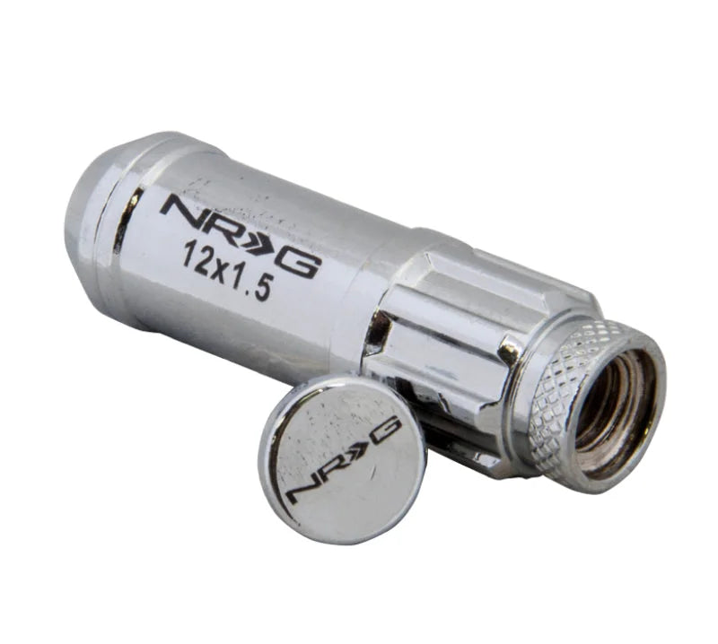 NRG 700 Series M12 X 1.5 Steel Lug Nut w/Dust Cap Cover Set 21 Pc w/Locks & Lock Socket - Silver - Additional View 5