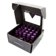 Load image into Gallery viewer, NRG 700 Series M12 X 1.5 Steel Lug Nut w/Dust Cap Cover Set 21 Pc w/Locks &amp; Lock Socket - Purple - Side View