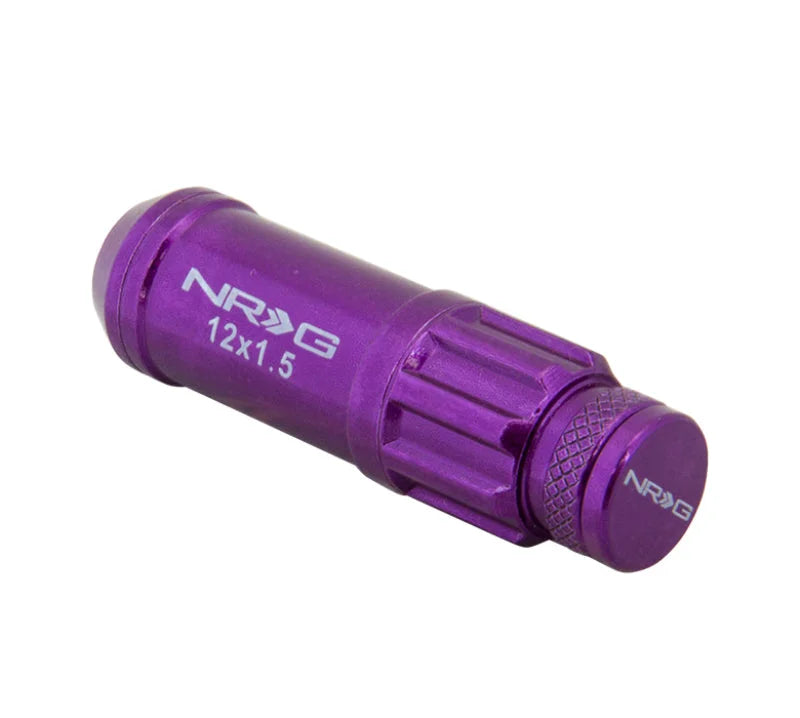 NRG 700 Series M12 X 1.5 Steel Lug Nut w/Dust Cap Cover Set 21 Pc w/Locks & Lock Socket - Purple - Additional View 5