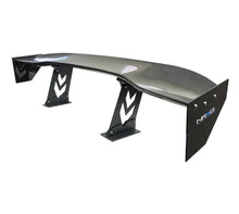 Load image into Gallery viewer, NRG Carbon Fiber Spoiler - Universal (59in.) NRG Logo Large End Plates - Back View