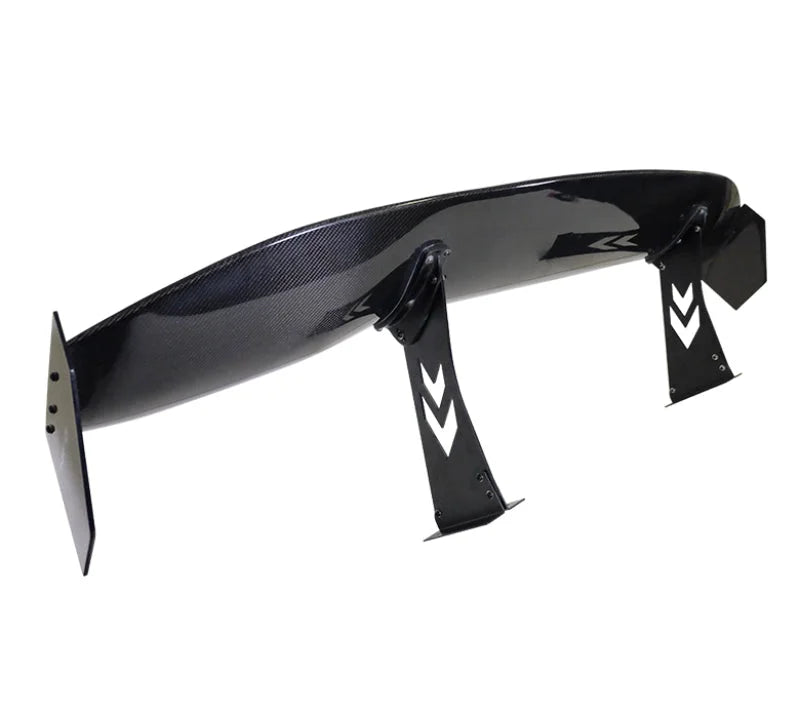 NRG Carbon Fiber Spoiler - Universal (69in.) w/NRG Logo / Stand Cut Out / Large Side Plate - Side View