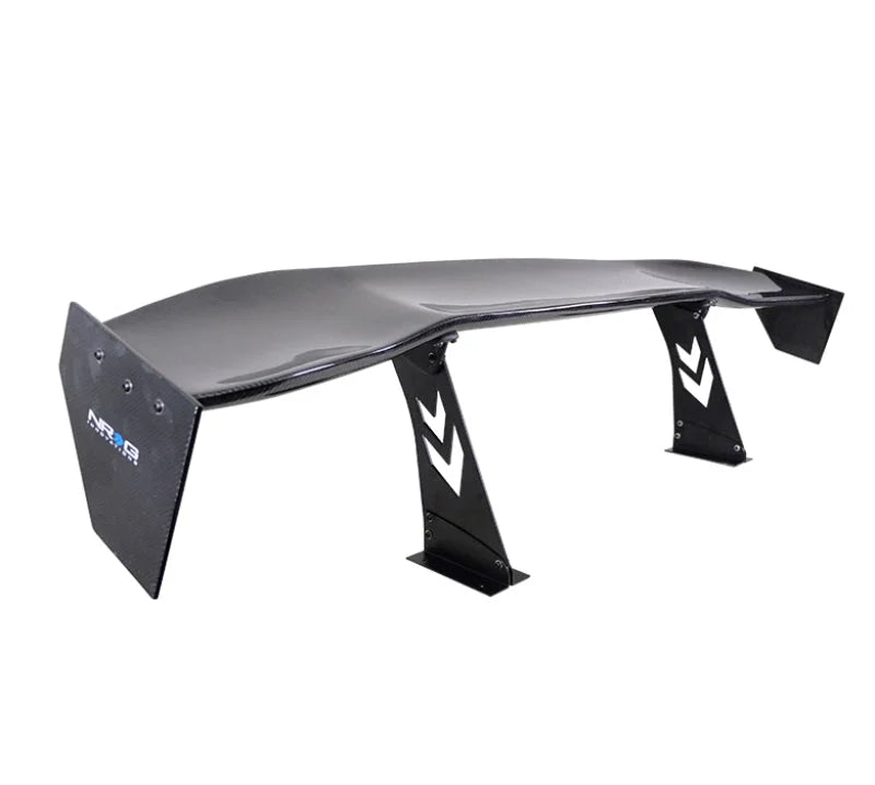 NRG Carbon Fiber Spoiler - Universal (69in.) w/NRG Logo / Stand Cut Out / Large Side Plate - Additional View 5