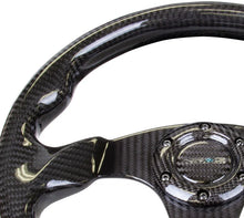 Load image into Gallery viewer, NRG Carbon Fiber Steering Wheel (320mm) Flat Bottom w/Shiny Black Carbon - Main Product View