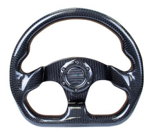 Load image into Gallery viewer, NRG Carbon Fiber Steering Wheel (320mm) Flat Bottom w/Shiny Black Carbon - Side View