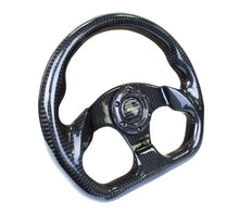 Load image into Gallery viewer, NRG Carbon Fiber Steering Wheel (320mm) Flat Bottom w/Shiny Black Carbon - Back View