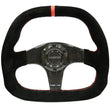 Load image into Gallery viewer, NRG Carbon Fiber Steering Wheel (320mm) Flat Btm. Blk Suede/Red Stitch w/CF Spokes &amp; Red Center Mark - Main Product View