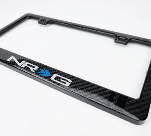 NRG Carbon License Plate Frame/ Fiber Poly Dip Finish Wet w/ NRG Logo - Main Product View