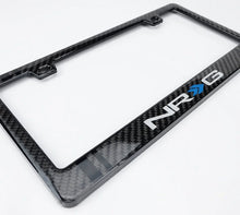 Load image into Gallery viewer, NRG Carbon License Plate Frame/ Fiber Poly Dip Finish Wet w/ NRG Logo - Side View
