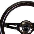 Load image into Gallery viewer, NRG Classic Wood Grain Steering Wheel (310mm) Black w/Black Chrome 3-Spoke Center - Main Product View