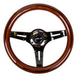 Load image into Gallery viewer, NRG Classic Wood Grain Steering Wheel (310mm) Dark Wood &amp; Black Line Inlay w/Blk Chrome 3-Spoke Ctr. - Main Product View